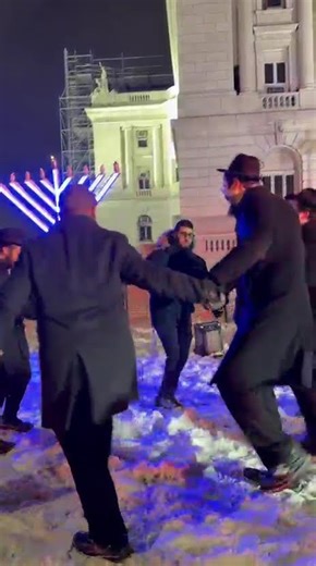 Dancing with the Menorah in Hackensack! #chabad #chanukah #hannukah #jewishpride