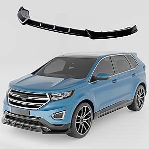 Front Bumper Lip Splitter Compatible with Ford Edge 2015-2018 Accessories Under Chin Spoiler Body Kit Add On Gloss Black ABS Material