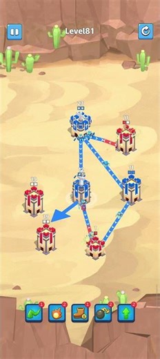 Conquer the tower 2 level 81 | Red army vs Blue army | strategic gameplay|#viral #conqueror #shorts