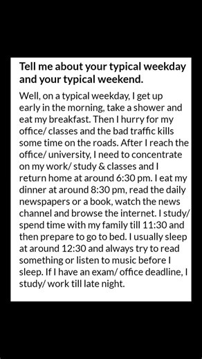 #My Typical Weekday and Weekend Routine | A Day in My Life. Learn English