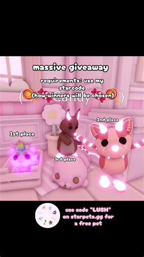 adm giveaway! starcode: LUSH #roblox #adoptme #starpets #giveaway