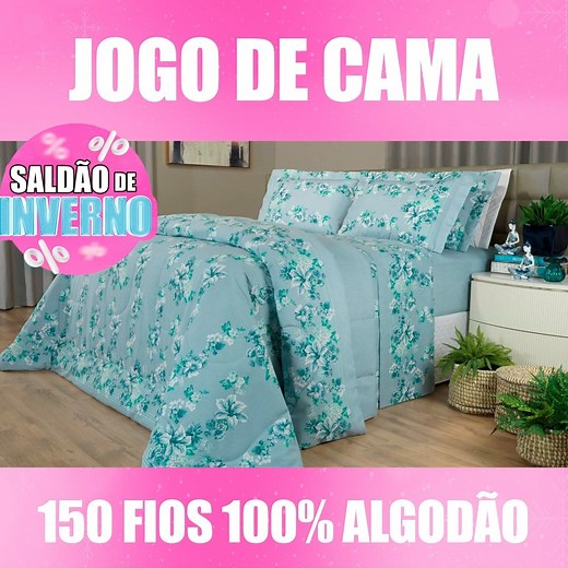 VIDAECOR.com.br on Instagram: "TERMINANDO TUDO no SALDÃO de Jogo de Lençol 150 fios 100% Algodão! Acesse www.VidaeCor.com.br ou o link da Bio e busque por "Isabelita Indigo 150" para comprar o modelo do vídeo."