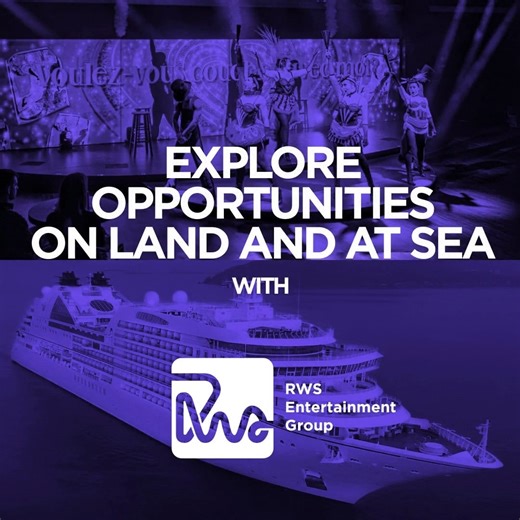 "Sea" yourself in a new career with RWS Entertainment Group! From production to administration to talent casting and recruitment, we have a variety of opportunities for you to utilize your skills on land and on board. Apply today at rws.applytojob.com! #raiseyourexperience #experiencerws #onecompanyendlesspossiblities #careers #production #casting #socialmedia #hr | RWS Global Talent