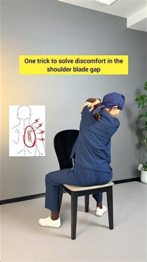 Pain between your shoulder blades after long sit? This simple move gives instant relief! #exercise