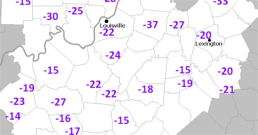What is the coldest Louisville has ever been?