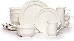 Mikasa 5224778 Antique White 16-Piece Dinnerware Set, Service for 4