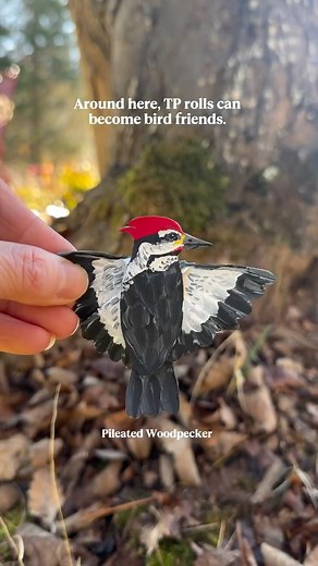 Amanda | Handmade Crafts & Whimsy on Instagram: "Let’s make birds out of toilet paper rolls! 🪶 If you’ve been here a while, this follows the same simple steps as our TP roll butterflies. Just cut bird wings instead, then use your scraps to shape a little body and tail. Easy, fun, and perfect for crafting with kids. If you’re new here, don’t worry. A full tutorial is coming later this week so you can make a whole flock of these recycled birds with us. Save this for later, or tag me if you try it