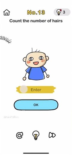 BRAIN OUT Level 13 COUNT THE NUMBER OF HAIRS