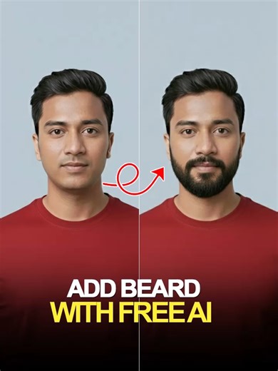 How to Add Beard in Gemini AI for Free | Realistic Beard Tutorial #GeminiAI #AddBeard #AIBeard #BeardGenerator | Photoshop Shorts