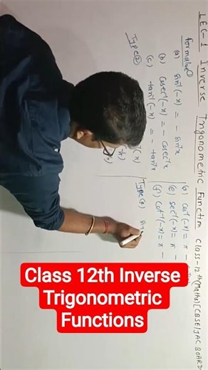 Lec 1 Inverse Trigonometric Functions Class 12 Maths|Chapter 2 | CBSE/JAC Board | Solution of Ex 2.1