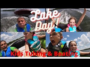 EPIC DAY ON THE LAKE boating & tubing | SURPRISE TRIP TO THE LAKE | CRAZY KIDS TUBING & SWIMMING FUN