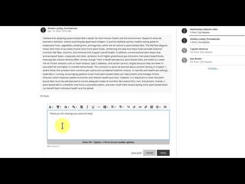 How to reply to a discussion post