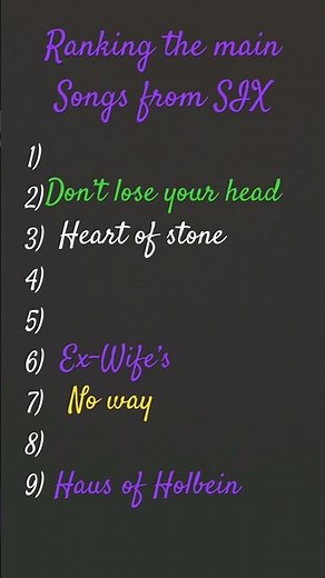 Ranking all the main songs from SIX the musical #musicals #history