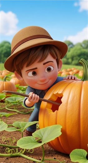 Pumpkin Adventure Begins! 🎃 Cute Animated Boy’s Farm Fun | Kids Short Story