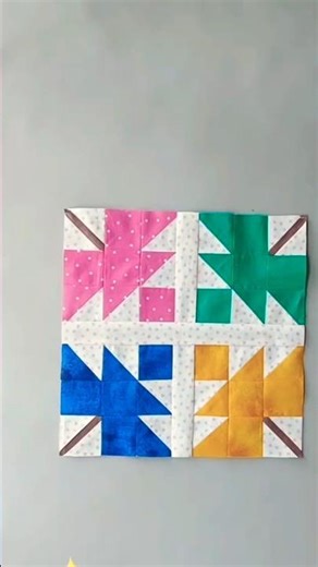 “Beautiful Patchwork Quilting Design # Easy Multi-Color Quilt Block Tutorial#shortvideo#viralshort