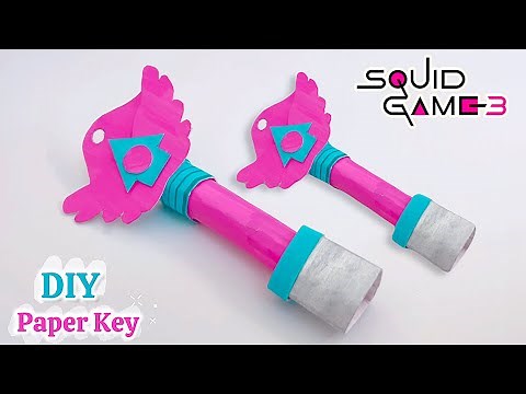 DIY Squid Game Key Tutorial / Easy Paper Craft /how to / art and craft /things to do when your bored