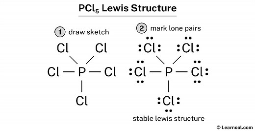 PCl5 Lewis structure - Learnool