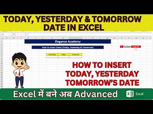 Today, Yesterday & Tomorrow data in Excel #excel #msexcel #msexceltutorial #msexceltrick #date