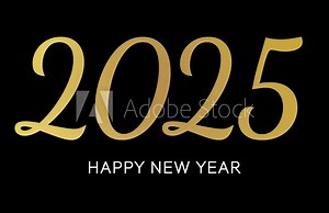 Happy New Year 2025 Background 4K Animation with glowing and shining golden typography. New year concept backdrop.
