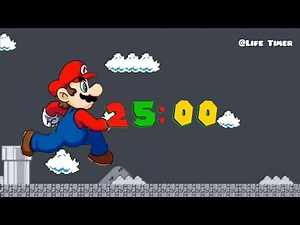 🏁 Super Mario 25 Minute Focus Timer | Run & Countdown!