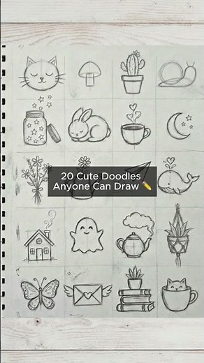 20 cute and easy doodles for when you don't know what to draw 🎨✨