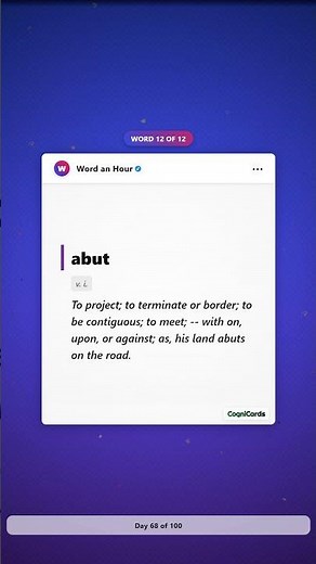 📚 abut | Word of the Hour - Word & Meaning ✨