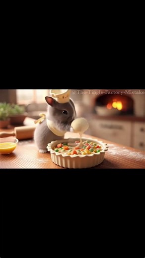 Pot Pie Duty 🥧🐰 | #asmr #shorts #animals #aishorts #ai #bunny