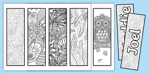 Editable Name Mindfulness Coloring Bookmarks