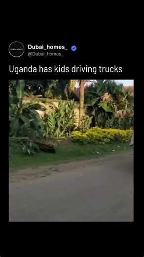 DUBAI HOMES on Instagram: "In some rural parts of Uganda, children as young as ten are seen driving heavy trucks and commercial vehicles to support their families. These “child drivers” often start as assistants, learning by helping with repairs and loading, before taking the wheel themselves. They mainly operate on private farm roads or remote dirt tracks with minimal police oversight, transporting goods like sugarcane or timber. While their skills are impressive, the lack of formal training an