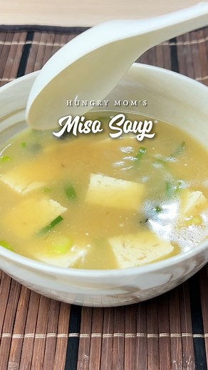 220K views · 476 reactions | MISO SOUP 4-5 cups water 1 tsp dashi powder 3 stalks spring onion, chopped Half to 1 block tofu, diced Nori sheets or dried seaweed 4 tbsp miso paste, dissolved | Hungry Mom Cooking | Facebook
