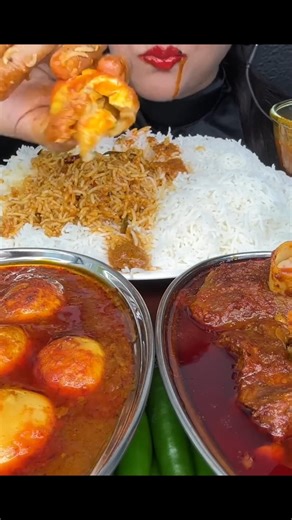 ASMR: Eating Spicy Mutton Curry Eating Challenge 😍😋 chicken curry egg curry liver curry Mukbang