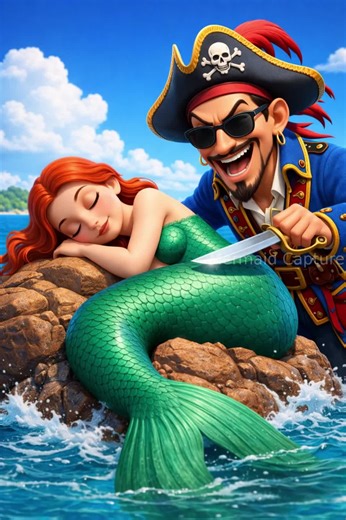 Pirates love mermaid tail #mermaid #funnyskit #viral #animatedskit | mermaid