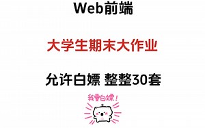 2025最新版！Web前端大学生期末大作业！允许白嫖！整整30套！拿走即用！HTLM CSS JS