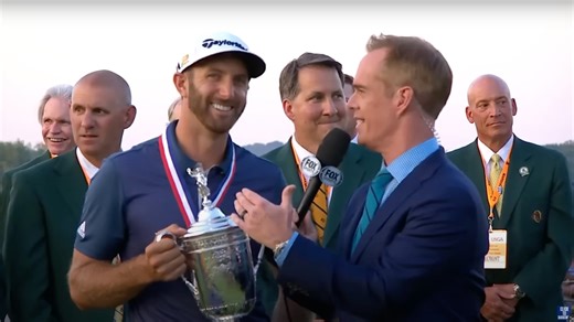 Crowd booed broadcaster’s question in Dustin Johnson’s US Open trophy interview after rules controversy