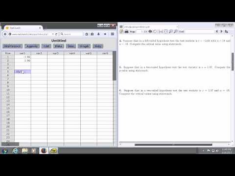 Critical Values for a Two Tailed Hypothesis Z Test using StatCrunch