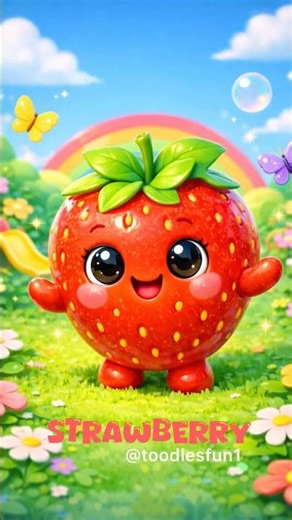 Learn Fruits with Cute Cartoon Fruits 🍎🍌 Fun Learning for Kids!|kids rhyme |@toodlesfun1
