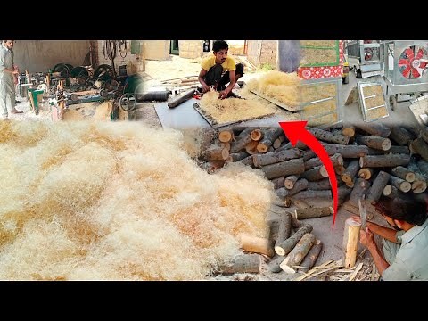 How To Make Wooden Grass For Air Cooler|Wood Wool making machine|Wood Wool Manufacturing Process