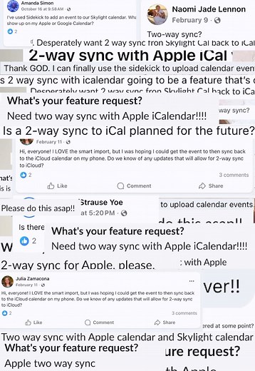 Apple Calendar 2-Way Sync Now Available for Skylight Users!