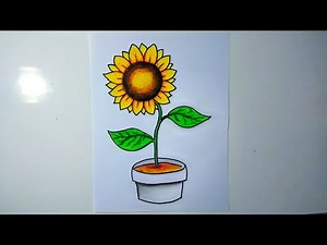 Menggambar bunga matahari dengan mudah dan simple banget