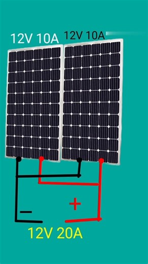 2 solar panels parallel connection #shorts #electrical