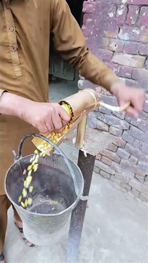 Manual rotating tool for threshing corn efficiently 🌽⚙️ #shorts