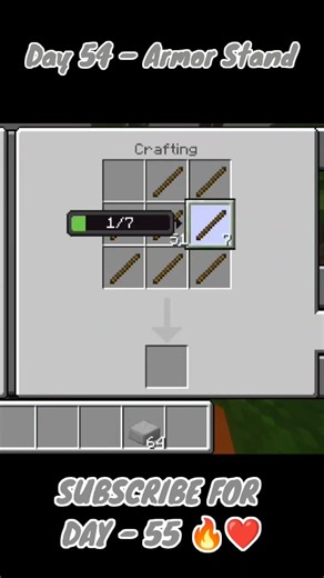 Minecraft Crafting | Day 54 – Armor Stand #minecraft #mcpe #shorts