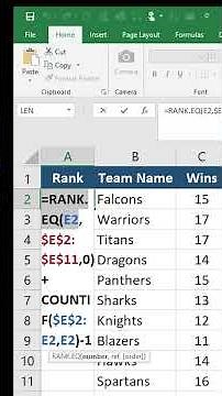 Excel Basketball Ranking System in Minutes! Automatic Leaderboard Tutorial 🏀📊