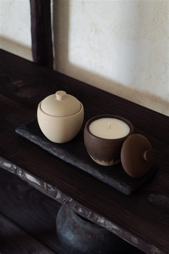 Minimalist Concrete Candle Set, Handmade Candles With Burnt Oak Tray, Modern Home Decor Gift - Etsy