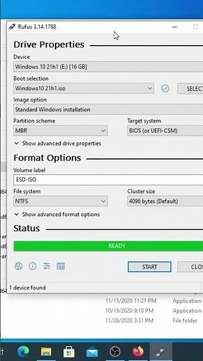 I made a Windows 10 21H1 Bootable USB with Rufus 3.14