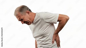 Senior Man Experiencing Acute Back Pain: A Visual Depiction of Discomfort and Suffering