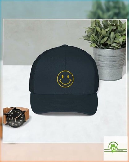 Embroidered Smile Trucker Cap: Fun Gift for All