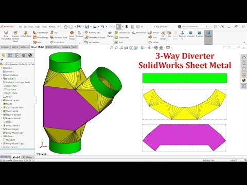 3-Way Diverter Modeling in SolidWorks Sheet Metal
