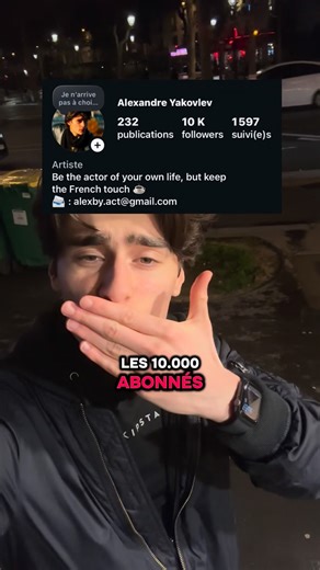 Alexandre Yakovlev on Instagram: "On est déjà 10000 🎉🥳 Merci à vous tous, vous êtes super ! Je vous aime 🙌❤️ #celebration #10kfollowers #inprocess #pourtoi"