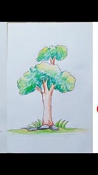 How to draw a tree step by step | Easy tree drawing